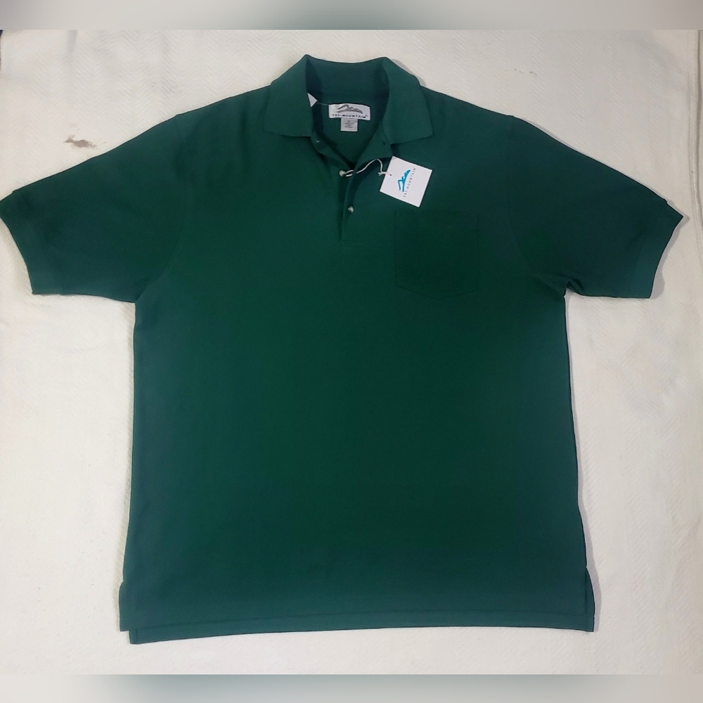 Tri Mountain Green Polo Shirt XL NEW - 100 Cotton